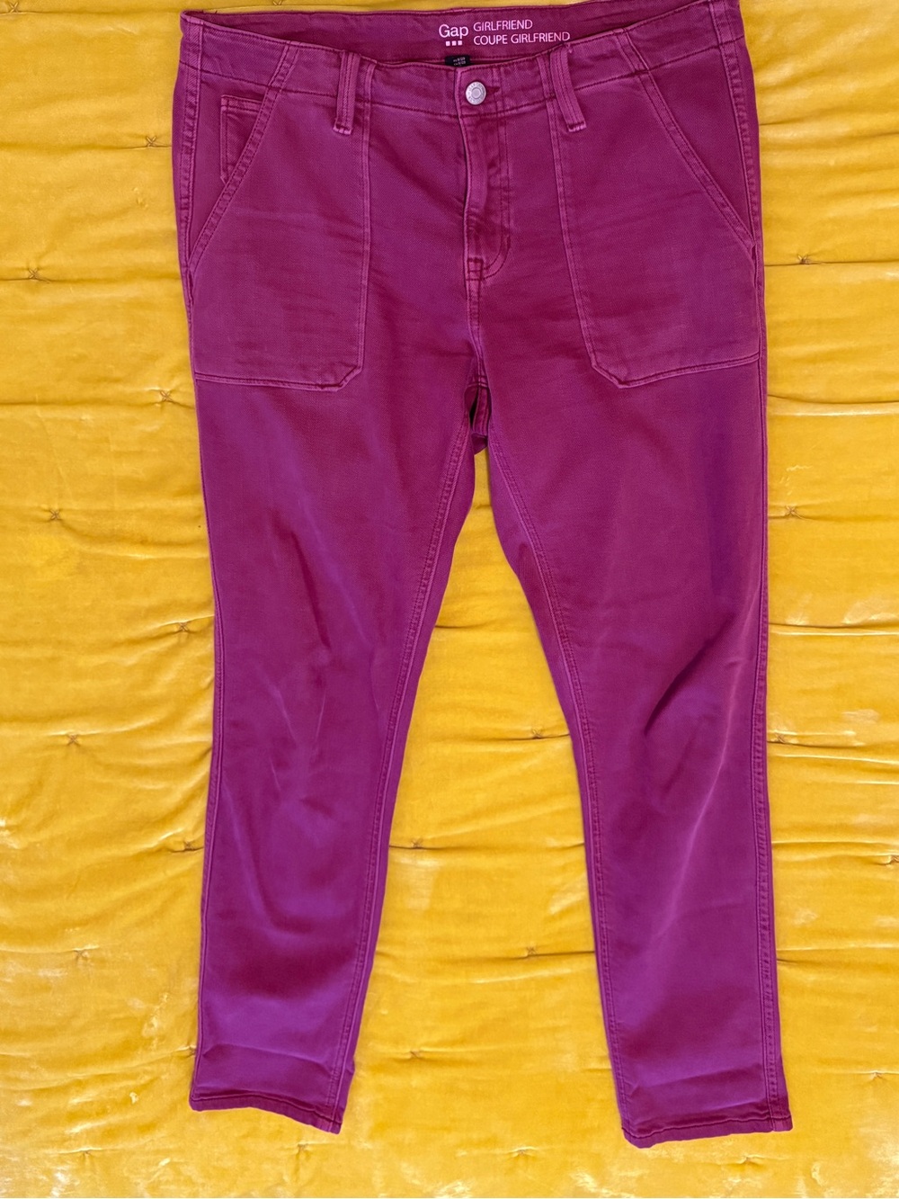 GAP Girlfriend High-Waisted Utility Khakis in Deep Berry